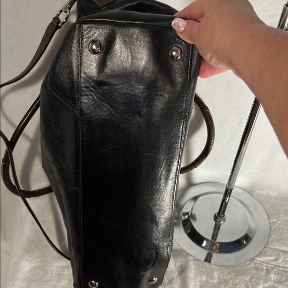 Coach Hamilton Black and Brown Leather Tote - F12444 - Picture 7 of 14